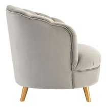 Lusitania Upholstered Velvet Bedroom Chair In Grey