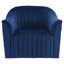 Larawag Upholstered Velvet Armchair In Deep Blue