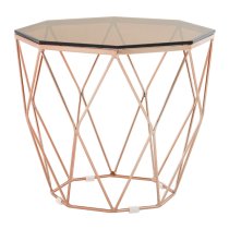 Alluras End Table With Rose Gold Base