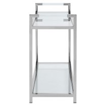 Sceptrum Clear Glass Top Console Table With Silver Steel Base