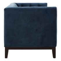 Okab Upholstered Velvet 2 Seater Sofa In Midnight Blue