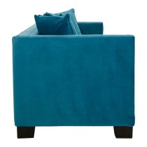 Pipirima Upholstered Velvet 3 Seater Sofa In Cyan Blue