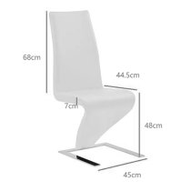 Demi Z Faux Leather Dining Chair In White With Chrome Feet