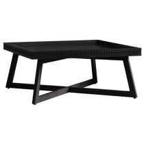 Bahia Wooden Square Coffee Table In Matt Black Charcoal