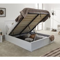 Castleford Wooden Ottoman Double Bed In White