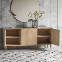 Melino Wooden Sideboard With 2 Doors 3 Drawers In Mat Lacquer