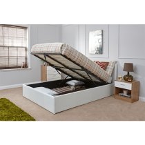 Eltham End Lift Ottoman King Size Bed In White