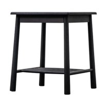 Burbank Oak Wood Side Table In Black