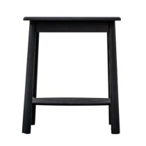 Burbank Oak Wood Side Table In Black