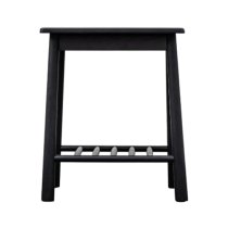 Burbank Oak Wood Side Table In Black