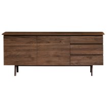 Madrina Wooden Sideboard With 2 Doors And 3 Drawers In Walnut