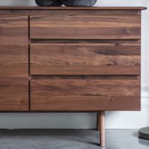 Madrina Wooden Sideboard With 2 Doors And 3 Drawers In Walnut