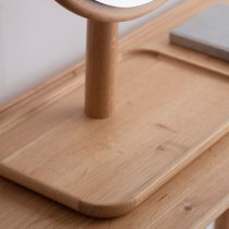 Kinghamia Round Dressing Mirror With Wooden Stand In Oak