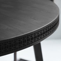 Bahia Wooden Round Dining Table In Matt Black Charcoal