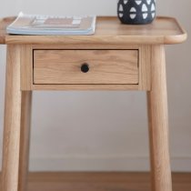 Kinghamia Wooden Side Table With 1 Drawer In Oak