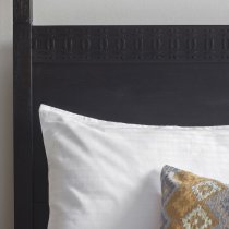 Bahia Wooden Super King Size Bed In Matt Black Charcoal