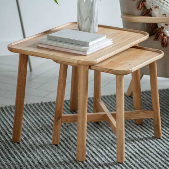 Kinghamia Wooden Nest Of 2 Tables In Oak