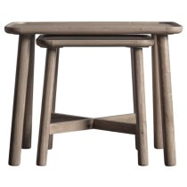 Kinghamia Wooden Nest Of 2 Tables In Grey