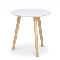 Capricornus Large Wooden Side Table In White And Pine