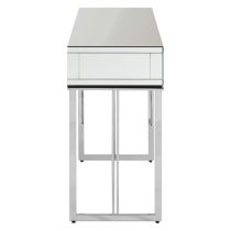 Mpingo Mirrored Console Table With Silver Stainless Steel Frame