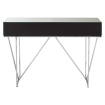 Mpingo Mirrored Console Table With Silver Stainless Steel Frame