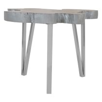 Praecipua Wooden Side Table In Natural And Silver