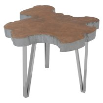 Praecipua Wooden Side Table In Natural And Silver