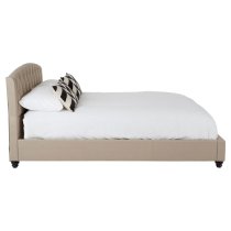 Flegetonte Fabric King Size Bed In Beige