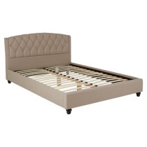 Flegetonte Fabric King Size Bed In Beige