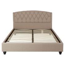 Flegetonte Fabric King Size Bed In Beige