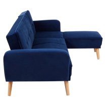 Porrima Upholstered Velvet 3 Seater Sofa Bed In Navy Blue