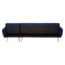 Porrima Upholstered Velvet 3 Seater Sofa Bed In Navy Blue