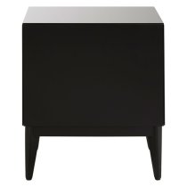 Mouhoun Mirrored Glass Bedside Cabinet In Grey And Black