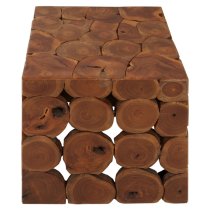 Praecipua Square Teak Wooden Stool In Brown