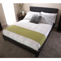 Alcester Faux Leather Double Bed In Black