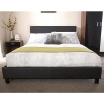 Alcester Faux Leather Double Bed In Black