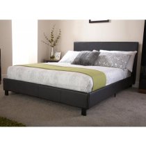 Alcester Faux Leather Double Bed In Black