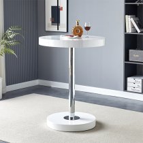 Havana High Gloss Bar Table Round In White