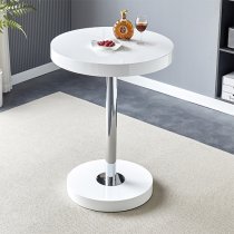 Havana High Gloss Bar Table Round In White