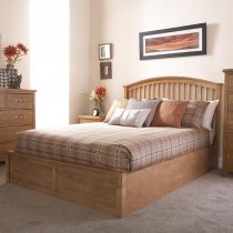 Millom Ottoman Wooden King Size Bed In Natural Oak