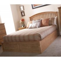 Millom Ottoman Wooden King Size Bed In Natural Oak