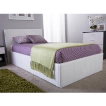 Stilton Faux Leather Single Bed In White