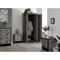 Balcombe Wooden 4Pc Bedroom Furniture Set In Grey