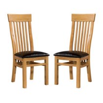 Empire Solid Oak Dining Chairs In Pair