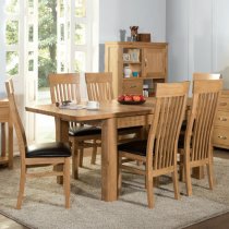 Empire Solid Oak Dining Chairs In Pair