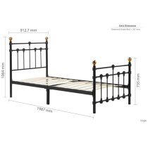 Atalla Metal Single Bed In Black