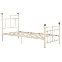 Atalla Metal Single Bed In Cream