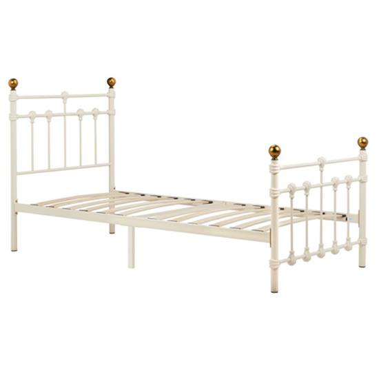 Atalla Metal Single Bed In Cream