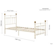 Atalla Metal Single Bed In Cream