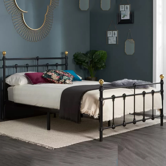 Atalla Metal Double Bed In Black